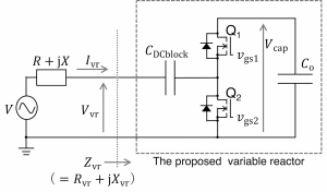 D級インバータを応用した可変リアクタの最小構成． Minimum configuration of the proposed variable reactor.